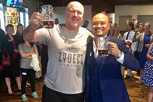 Zydeco Brew Werks owner and Mastermind, Paul Pepin lifts a glass of his best with Rod.